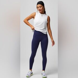 Fabletics Cotton Crew Neck | No Sleeves | L | NWT | Classic White Cotton |